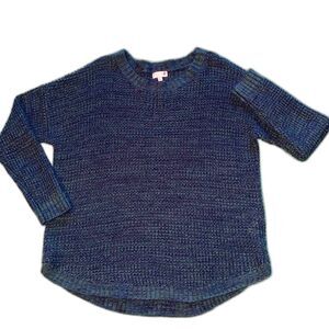 SO 100% Acrylic blue green knit sweater size XL round neck EUC